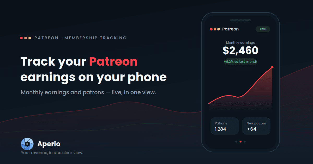 How to track your Patreon revenues on your phone